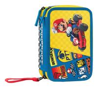 Étui 3 zip Mario Kart bleu super complet