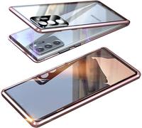 Étui 360° Pour Samsung Galaxy Note20 5g - Cadre Métal Aimanté, Verre Trempé Double Face 9h, Protecteur D'objectif Caméra, Adsorption Magnétique, Compatible Charge Sans Fil - Bronze Mystique