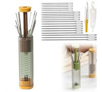 Étui à aiguilles magnétique, ensemble d'outils de couture à la main, enfile-aiguille, outil de défilement d'enfilage, aiguilles à coudre multi-usages à grand chas et kit de fils, kit de bricolage fait