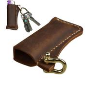 Étui à allumage - 7,7 x 3,2 cm Couvercle d'allumage en cuir, pochette d'étui à l'allumage, porte-pendentif de portefeuille brun rustique | Manche d'allumage protectrice pour les briquets Clipper Keyri
