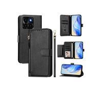 Etui à bascule pour FOXDOCK Honor X6A 4G Protection Soft PU Le cuir à glissière Portefeuille Couverture de téléphone compatible avec Honor X6A