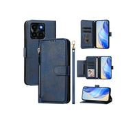 Etui à bascule pour FOXDOCK Honor X6A 4G Protection Soft PU Le cuir à glissière Portefeuille Couverture de téléphone compatible avec Honor X6A