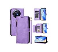 Etui à bascule pour FOXDOCK TCL 50 Pro NxtPaper Protection Soft PU Le cuir à glissière Portefeuille Couverture de téléphone compatible avec TCL 50
