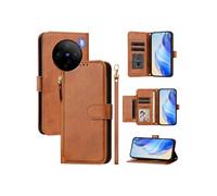 Etui à bascule pour FOXDOCK VIVO X100 5G Protection Soft PU Le cuir à glissière Portefeuille Couverture de téléphone compatible avec VIVO X100