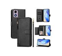 Etui à bascule pour Motorola MOTO E14 4G/G04S 4G Protection Soft PU Le cuir à glissière Portefeuille Couverture de téléphone compatible avec Motorola