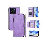 Etui à bascule pour Motorola Moto G 5G 2025 Protection Soft PU Le cuir à glissière Portefeuille Couverture de téléphone compatible avec Motorola Moto