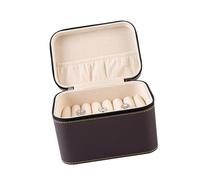 Étui à bijoux de voyage avec intérieur anti-rayures et extérieur en polyuréthane pour accessoires, boîte de rangement pour colliers, boucles d'oreilles, bagues, multi-compartiments, solution de