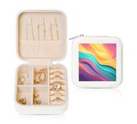 Étui à bijoux de voyage liquide pastel hypercoloré, étui de rangement en cuir PU pour bagues, boucles d'oreilles, pendentifs, colliers pour filles et femmes