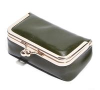 Étui à bijoux vintage en cuir avec serrure à baiser, style antique pour boîte à bagues et boucles d'oreilles, porte-souvenirs de voyage portable pour colliers, romantique pour elle (vert)