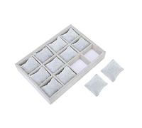 Étui à Bracelet Exquis 12 Grilles, Conteneur de Rangement de Bijoux avec Oreiller Doux, Matériau Gris 35x24x5cm pour Organiser les Montres