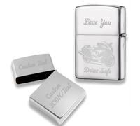 Étui à Briquet en Métal Personnalisé pour Zippo avec Texte et Logo Gravés au Laser, sans Insert Blanc
