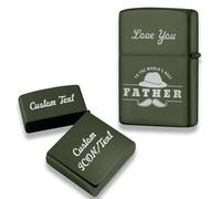 Étui à Briquet en Métal Personnalisé pour Zippo avec Texte et Logo Gravés au Laser, sans Insert Vert