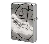 Étui à briquet en métal réutilisable à rabat double face coupe-vent et étanche pour cigarette portable poche romantique constellation squelette pochette pour papa, petit ami, mari