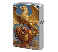 Étui à briquet Golden Griffin en métal double face, étui de poche coupe-vent, accessoires pour briquets pour hommes et femmes