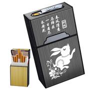 Étui à briquet intégré, support de boîte à coque rigide avec chauffage sans flamme, rangement de poche résistant à l'humidité for cigarettes de taille normale (jusqu'à 20)(D)