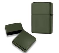 Étui à briquet pour briquet Zippo en cuivre sans insert, cadeau parfait pour homme, papa, mari, lui (vert)