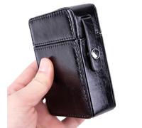 Étui À Briquet Rétro - Cuir PU Marron, Cadre En Acier Inoxydable Antirouille, Design Élégant, Support Pour Briquet Compact Pour | Cadeau Élégant Pour Mari Ou Bons Amis