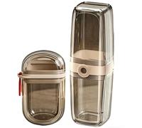 Étui à brosse à dents de voyage - Porte-brosse à dents transparent et étanche avec couvercle, boîte de rangement hygiénique pour salle de sport, dortoir, voyage d'affaires, camping, randonnée, usage q