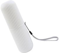 Étui à brosses à dents de voyage Portatif PP Slip Resistant Travel Toothbrush Cup with Cover Blanc