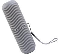 Étui à brosses à dents de voyage Porte-brosses à dents de voyage portatif en PP antidérapant avec couvercle Gris