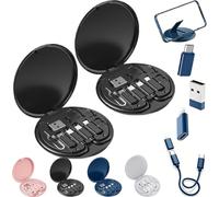 Étui à Câbles Humoristique 9 en 1, Adaptateur USB Multicharge, Carte Compacte Multifonctionnelle, Câble Type-C Micro USB 60W Charge Rapide (2PCS-A)