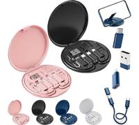 Étui à Câbles Humoristique 9 en 1, Adaptateur USB Multifonctionnel, Carte Compacte pour Câbles, Chargeur Rapide 60W USB Type-C Micro (2PCS-G)