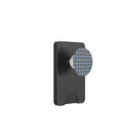 Étui à Carreaux rétro Bleu et Marron - Carreaux Vichy Vintage PopSockets PopWallet pour MagSafe