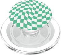 Étui à Carreaux rétro Vintage ondulé Vert pour l'art de PopSockets PopGrip pour MagSafe