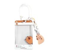 Étui à cartes de dessin animé et ensemble de lanière, protections d ' identité avec bobine de badge rétractable avec manchon élégant à ficelle à ressort