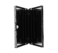 Étui à Cartes de Visite en Métal Inoxydable, Orné de Cristaux, Blanc | Accès D'une Main, Format Mince, Rangement Peu Encombrant, pour Voyage D'affaires et Compartiment Auto