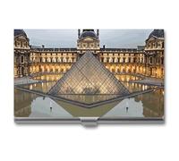 Étui à cartes de visite en métal Musée du Louvre à Paris pour homme et femme - Pochette fine - Porte-cartes de crédit - Style - Taille unique, Style :, Taille unique