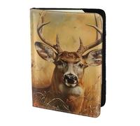 Étui à cartes en cuir imprimé cerf sauvage pour homme et femme, noir, One Size