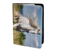 Étui à cartes en cuir imprimé étalon blanc - Accessoires de voyage - Porte-passeport - Pour homme et femme, noir, One Size