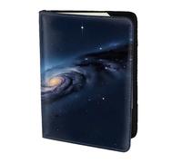 Étui à cartes en cuir imprimé galaxie Voie lactée Univers Accessoires de voyage Porte-passeport Portefeuille pour homme et femme, noir, One Size