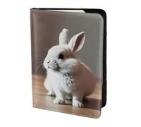 Étui à cartes en cuir imprimé lapin blanc cry - Accessoires de voyage - Porte-passeport - Pour homme et femme, noir, One Size