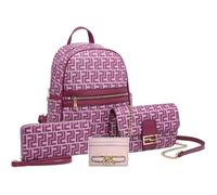 Étui à cartes en cuir - Michael Kors - Lot de 3 - Blush Poudre Rose - Fermeture éclair - Réglable