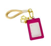 Étui à cartes transparent double couche en cuir synthétique imperméable avec cordon amovible et crochet porte-clés pour sac, breloque, badge