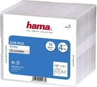 Etui à CD Slim Hama 00051273 4 CDs/DVDs/disques Blu-ray Polystyrène transparent (l x H x P) 142 x 124 x 10 mm 10 pc(s)