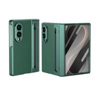 Étui à charnière en cuir compatible avec Samsung Galaxy Z Fold 8, avec porte-stylet, étui de téléphone et protecteur d'écran intégré, coque de téléphone fine antichoc avec fente pour stylo et stylo