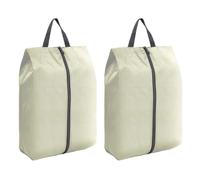 Étui à chaussures de voyage avec fermeture éclair renforcée, sac en tissu unisexe, solution de rangement adaptée pour les accessoires de camping, blanc