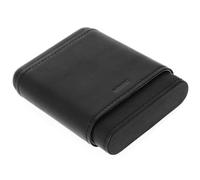 adorini Etui Cuir réel étui à cigares en Cuir Noir pour 3-5 cigares, Longueur réglable, Bois de cèdre Espagnol réel à l'intérieur