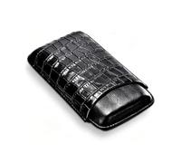Étui à cigares de voyage en cuir véritable - Peut contenir 3 cigares(Black)
