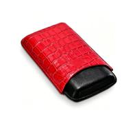 Étui à cigares de voyage en cuir véritable - Peut contenir 3 cigares(Red)