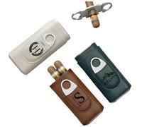 Étui à cigares personnalisé avec couteau, étui de voyage personnalisé pour 3 cigares, porte-cigares en cuir, cadeau unique pour lui, cadeau de garçon d'honneur, témoin