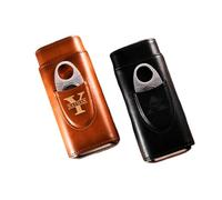 Étui à cigares personnalisé avec cutter, gravé sur mesure, cadeau pour homme, garçon d'honneur, cadeau pour papa, mari, petit ami, Saint-Valentin, anniversaire (noir)