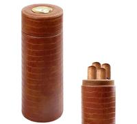 Étui À Cigares Portable, Boîte À Cigares en Cuir, Cave À Cigares Portable pour 3 À 4 Cigares, Boite A Cigare Étui À Cigares De Voyage avec Hygromètre, Accessoires De Cigares pour Voyage Et Travail