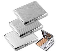 Etui a Cigarette,3 Pièces Boite a Cigarette Femme,Boite a Cigarette Homme pour 20 Cigarettes,Boite Cigarette Metal pour Anniversaire,Étui Cigarette pour les Poches de Pantalons et de Chemises