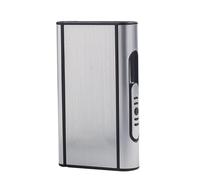 Étui à cigarettes à éjection portable, boîte à cigarettes en métal résistant à l'humidité et à la pression en alliage d'aluminium, peut contenir 10 cigarettes épaisses, accessoires pour fumeurs,Silver