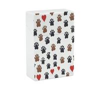 Étui à cigarettes à motif patte et cœur, étanche, capacité 20 cigarettes, fermeture à ressort, ouverture d'une seule main, en plastique, pour femmes et hommes.