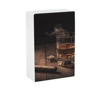 Étui à cigarettes à rabat pour cigares et whisky - Capacité de 20 - Taille normale - Accessoires pour fumer - Pour femme et homme - Pour rouler vos propres cigarettes